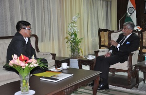 The Governor of Arunachal Pradesh Brig. (Dr.) B.D. Mishra (Retd.)  with Home Minister of Arunachal Pradesh Shri. Kumar Waii at Raj Bhavan, Itanagar on 30th October 2017. 